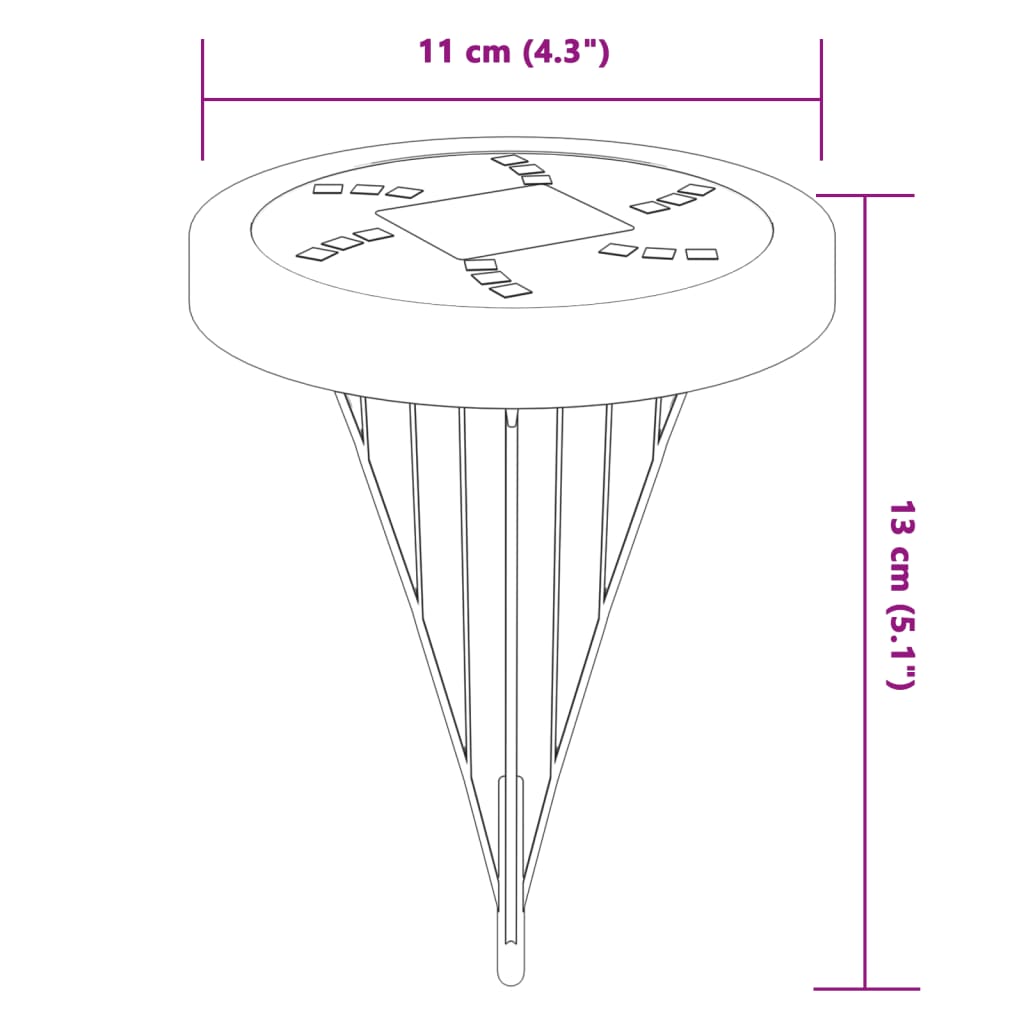 Luci Solari da Terra con Picchetti da Esterno 4pz Bianco Caldo 4008198