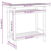 Tavolo Consolle 90x37x75 cm in Bambù 368040