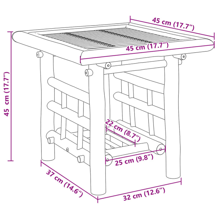 Tavolino 45x45x45 cm in Bambù 368044