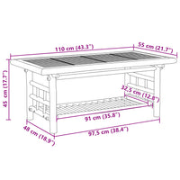 Tavolino da Salotto 110x55x45 cm in Bambù 368046