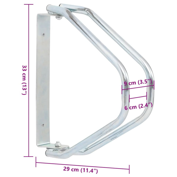 Supporto per Bici a Parete 2 pz in Acciaio Zincato 4008601