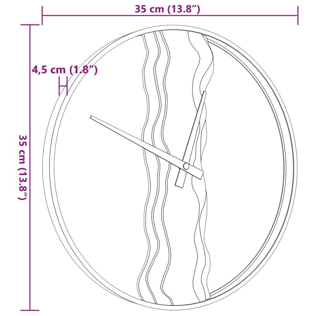 Orologio a Parete Marrone Ø35 cm in Ferro e Legno di Quercia 4008397