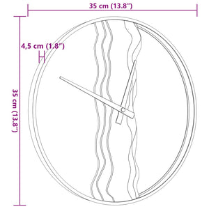 Orologio a Parete Marrone Ø35 cm in Ferro e Legno di Quercia 4008397