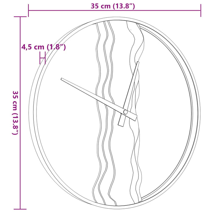 Orologio a Parete Marrone Ø35 cm in Ferro e Legno di Quercia 4008397