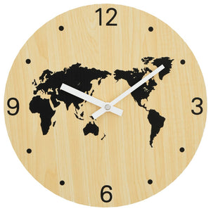 Orologio a Parete Giallo e Nero Ø30 cm in Legno Multistrato 4008405