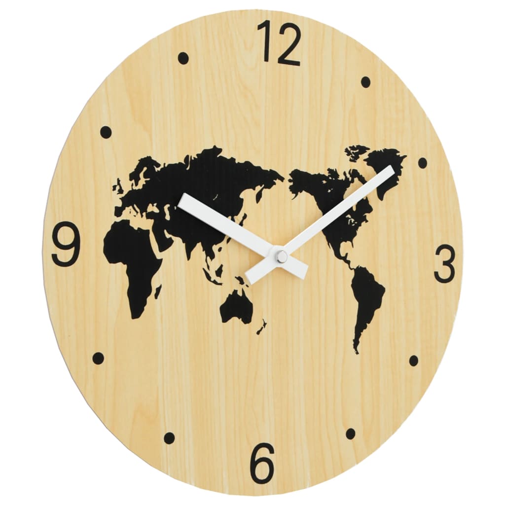 Orologio a Parete Giallo e Nero Ø30 cm in Legno Multistrato 4008405