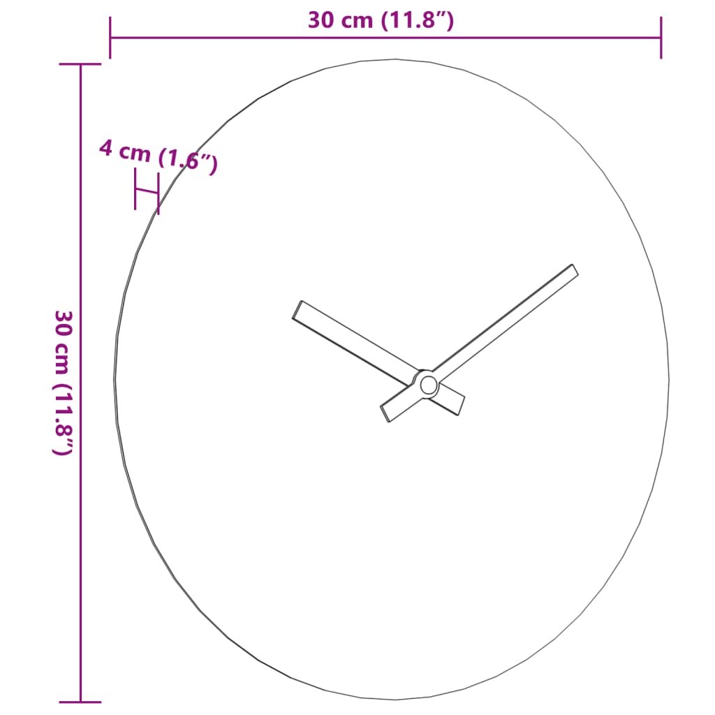 Orologio a Parete Giallo e Nero Ø30 cm in Legno Multistrato 4008405