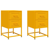 Comodini 2 pz Giallo Senape 36x39x60,5 cm in Acciaio 846465