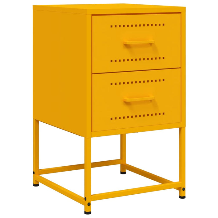 Comodini 2 pz Giallo Senape 36x39x60,5 cm in Acciaio 846465