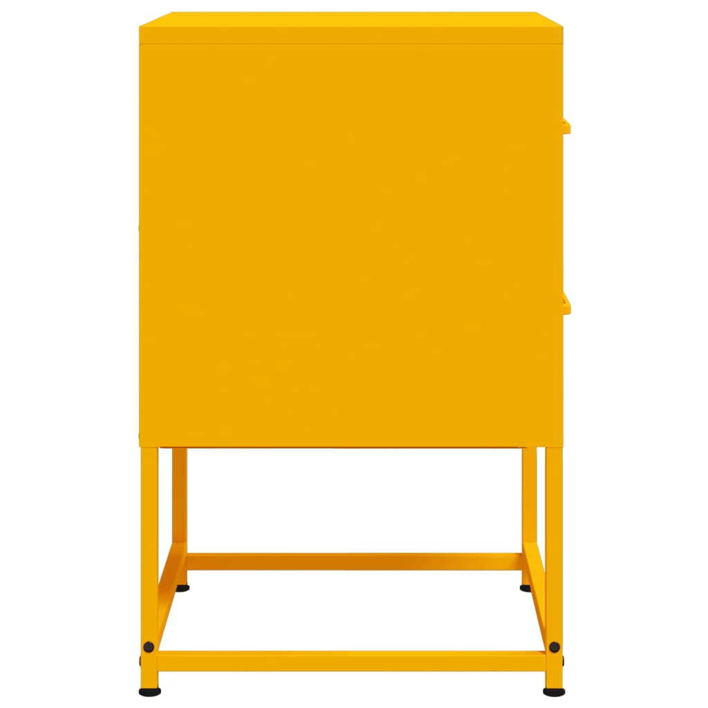 Comodini 2 pz Giallo Senape 36x39x60,5 cm in Acciaio 846465