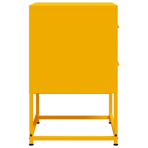 Comodini 2 pz Giallo Senape 36x39x60,5 cm in Acciaio 846465