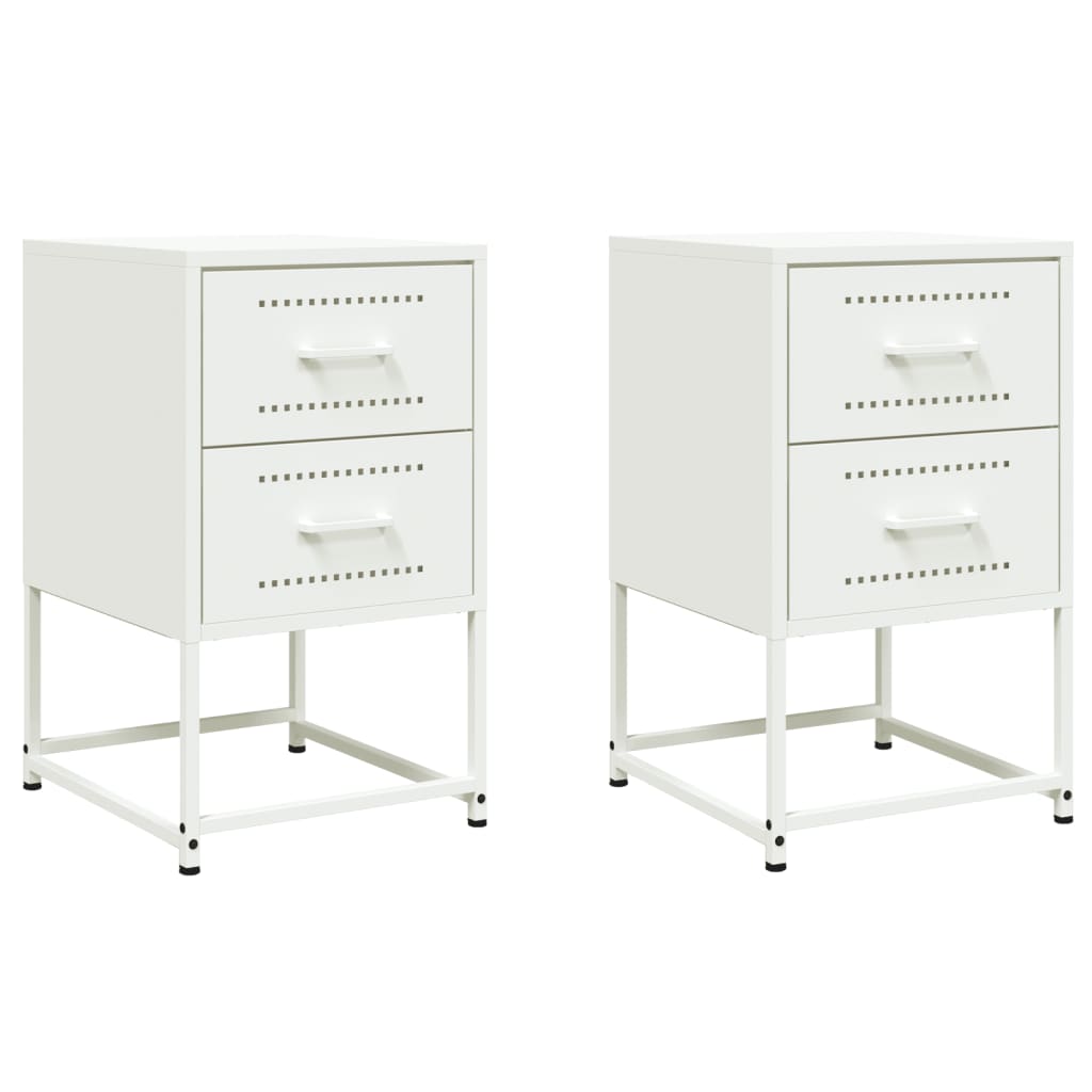 Comodini 2 pz Bianchi 36x39x60,5 cm in Acciaio 846469