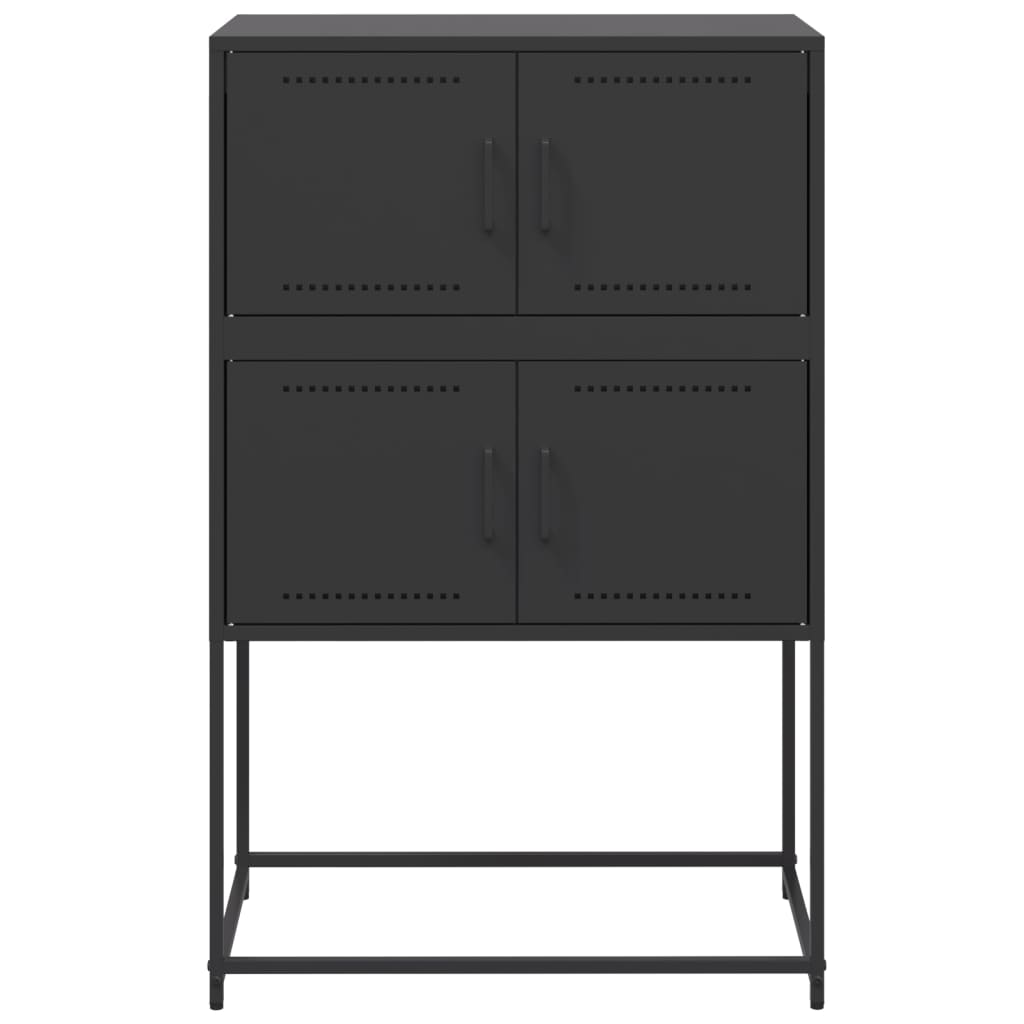 Credenza Nera 68,5x38,5x107 cm in Acciaio 846482