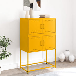 Credenza Giallo Senape 68,5x38,5x107 cm in Acciaio 846485