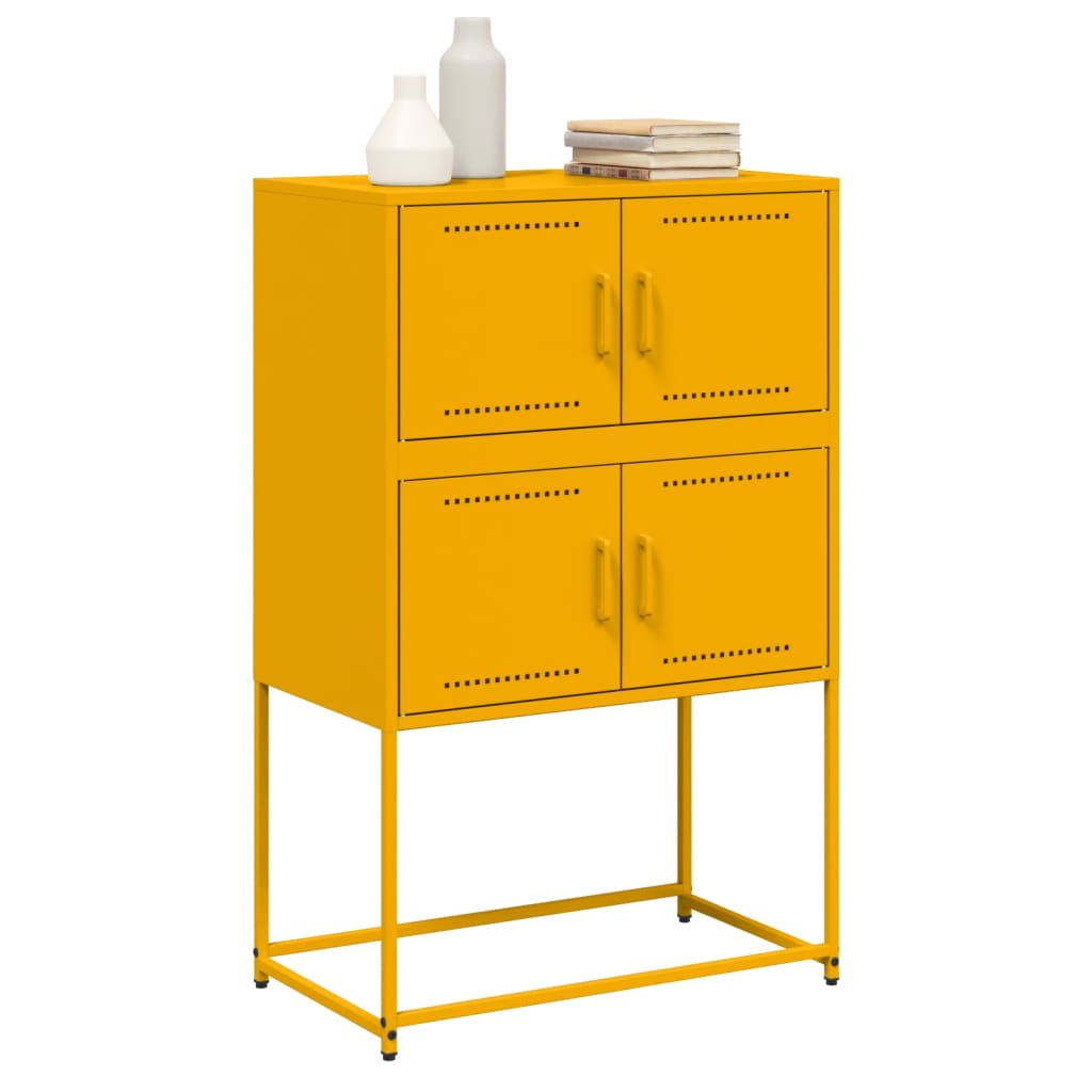 Credenza Giallo Senape 68,5x38,5x107 cm in Acciaio 846485