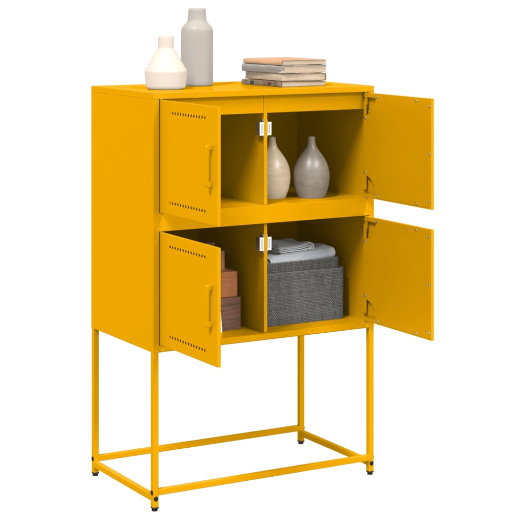 Credenza Giallo Senape 68,5x38,5x107 cm in Acciaio 846485