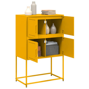 Credenza Giallo Senape 68,5x38,5x107 cm in Acciaio 846485