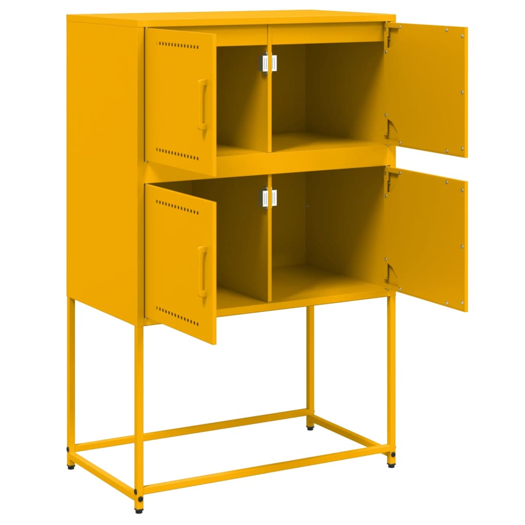 Credenza Giallo Senape 68,5x38,5x107 cm in Acciaio 846485