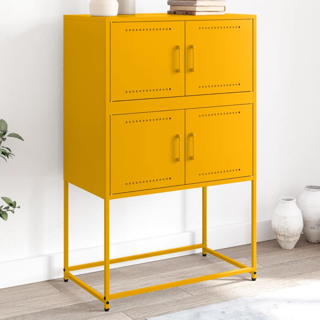 Credenza Giallo Senape 68,5x38,5x107 cm in Acciaio 846485