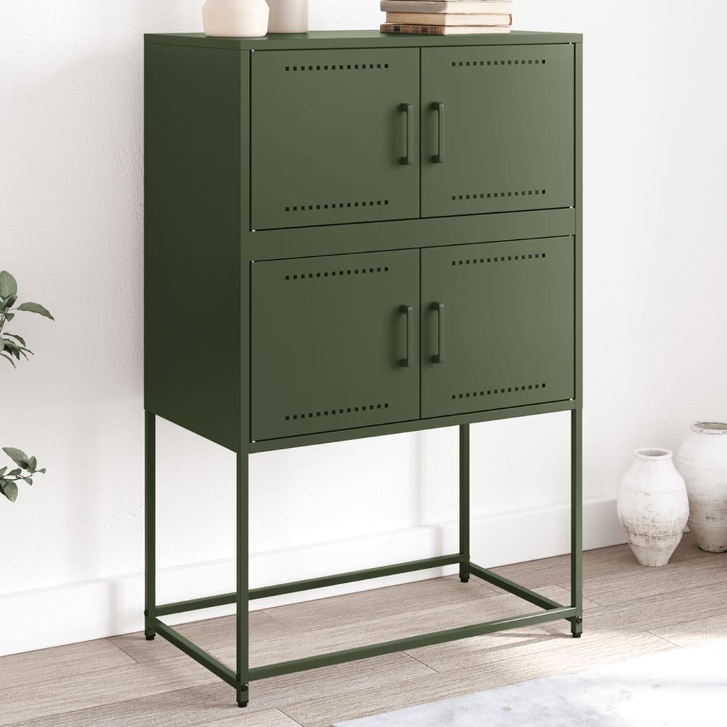 Credenza Verde Oliva 68,5x38,5x107 cm in Acciaio 846486