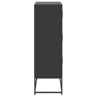 Credenza Nera 68,5x38,5x123,5 cm in Acciaio 846488