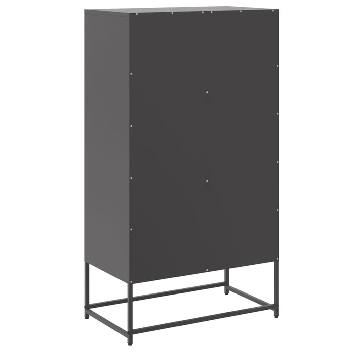 Credenza Nera 68,5x38,5x123,5 cm in Acciaio 846488