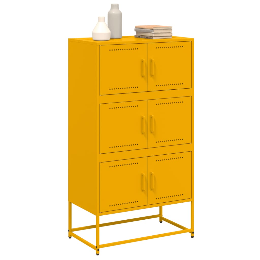 Credenza Giallo Senape 68,5x38,5x123,5 cm in Acciaio 846491