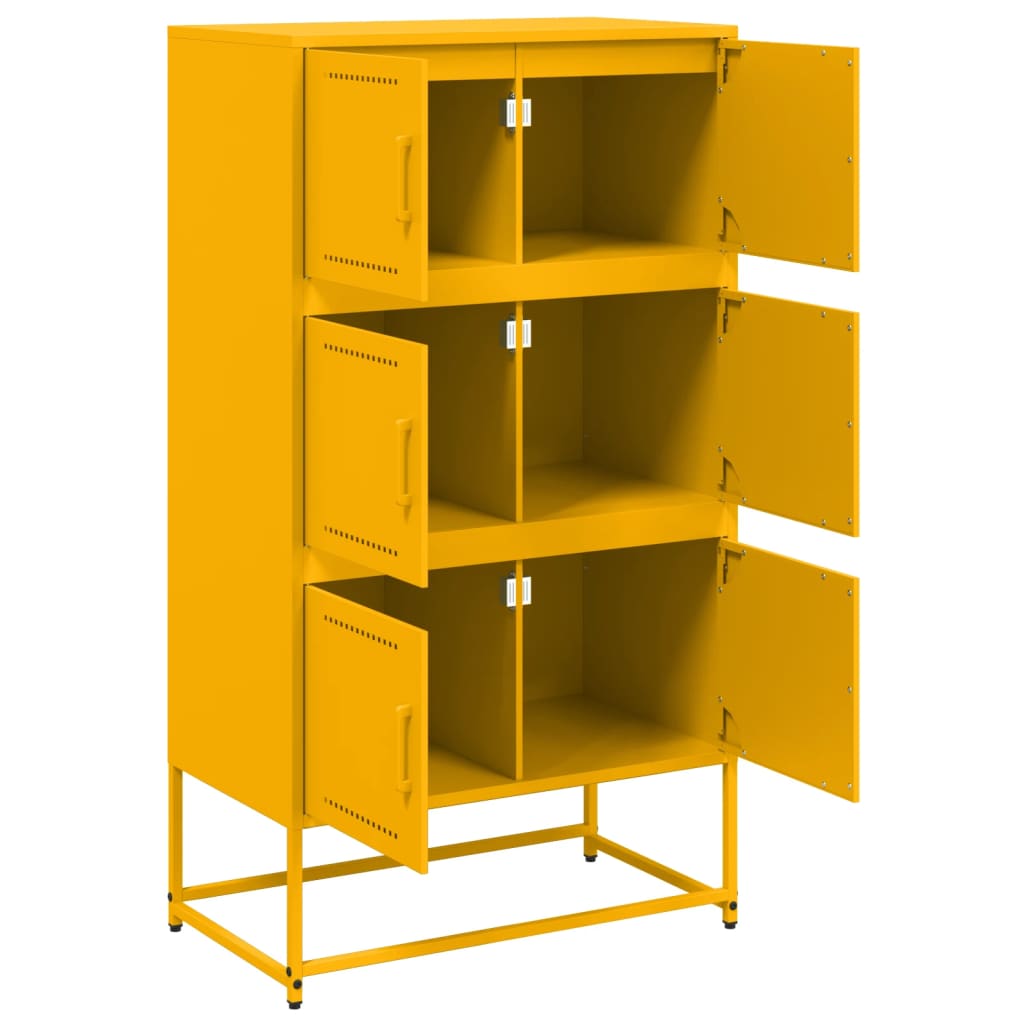 Credenza Giallo Senape 68,5x38,5x123,5 cm in Acciaio 846491