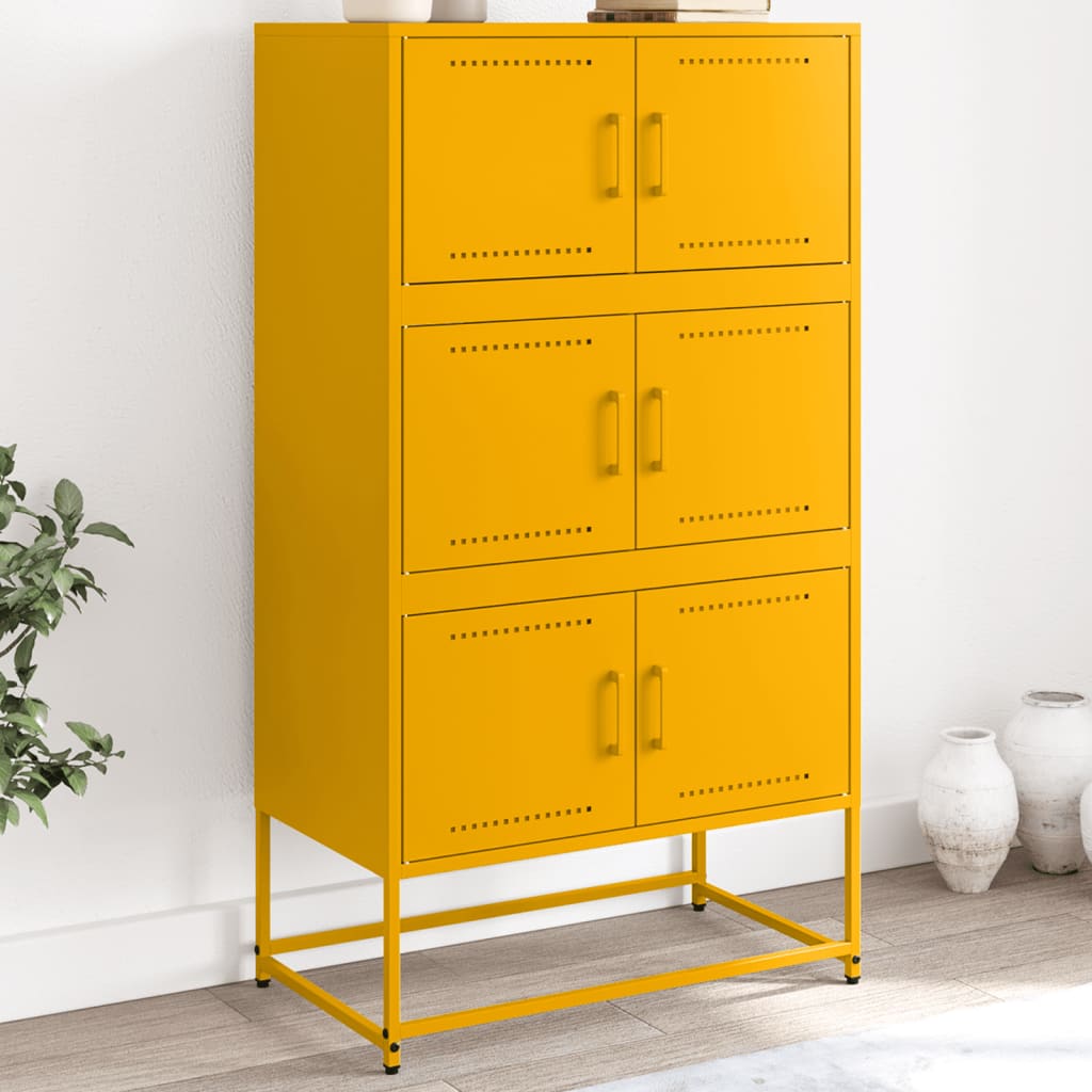 Credenza Giallo Senape 68,5x38,5x123,5 cm in Acciaio 846491