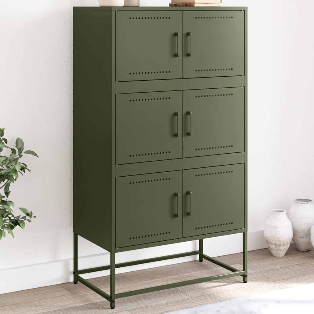 Credenza Verde Oliva 68,5x38,5x123,5 cm in Acciaio 846492