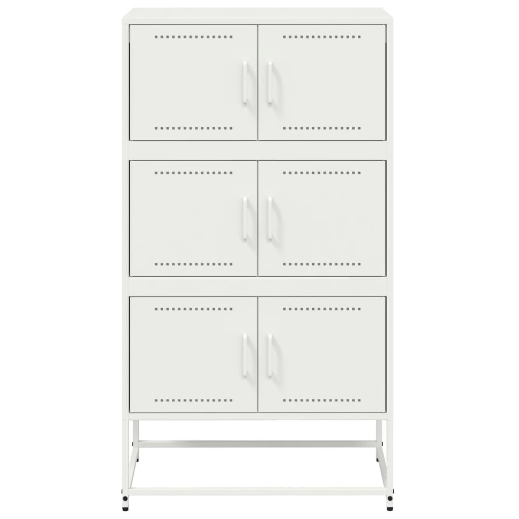 Credenza Bianca 68,5x38,5x123,5 in Acciaio 846493