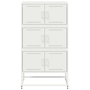 Credenza Bianca 68,5x38,5x123,5 in Acciaio 846493