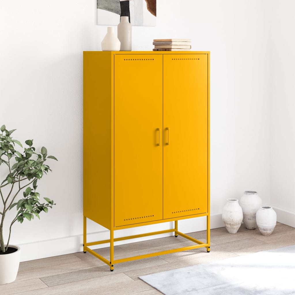 Credenza Giallo Senape 68,5x38,5x123,5 cm in Acciaio 846497