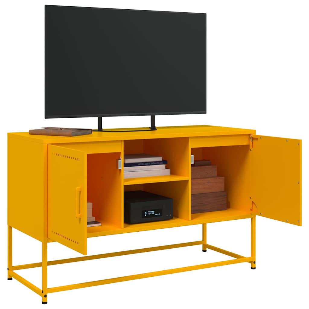 Mobile TV Giallo Senape 100,5x39x60,5 cm in Acciaio 846515