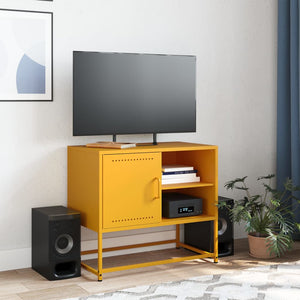 Mobile TV Giallo Senape 68x39x60,5 cm in Acciaio 846521