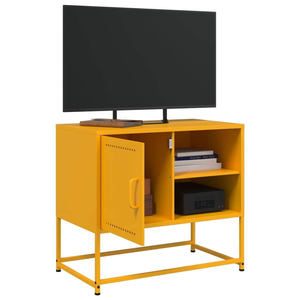 Mobile TV Giallo Senape 68x39x60,5 cm in Acciaio 846521