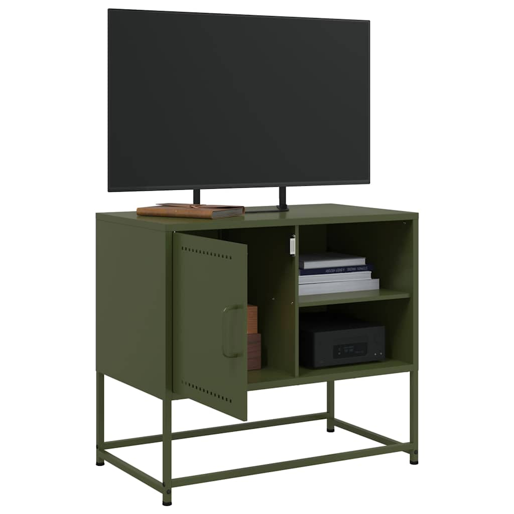 Mobile TV Verde Oliva 68x39x60,5 cm in Acciaio 846522