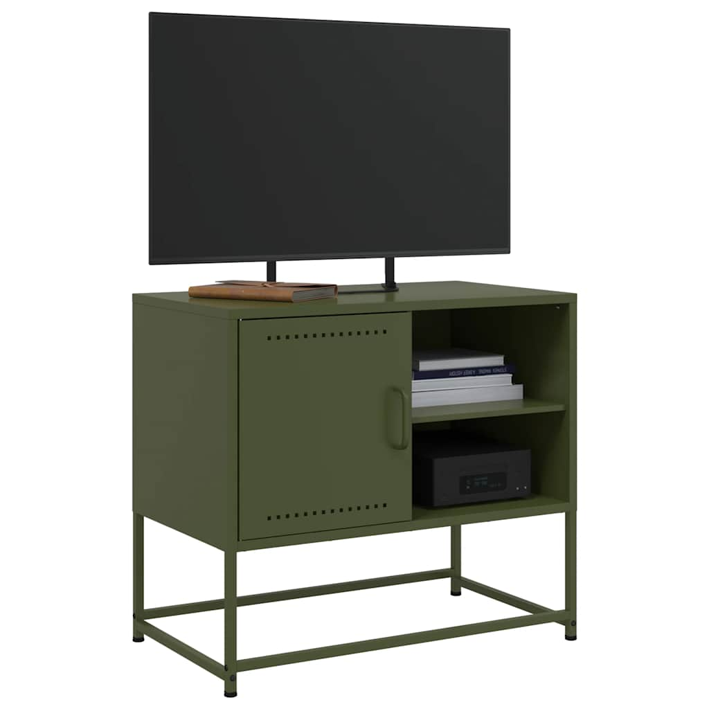 Mobile TV Verde Oliva 68x39x60,5 cm in Acciaio 846522