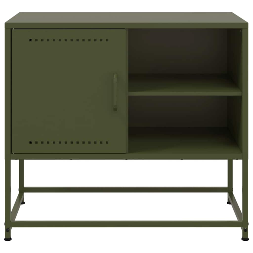 Mobile TV Verde Oliva 68x39x60,5 cm in Acciaio 846522