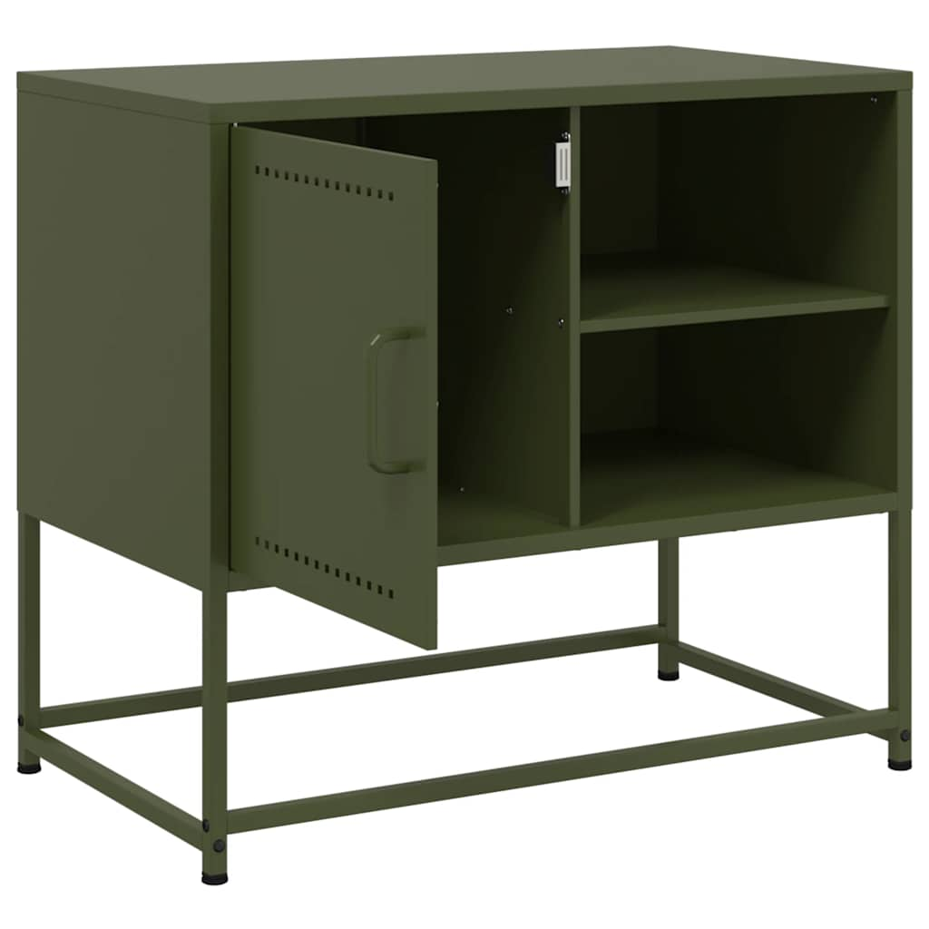 Mobile TV Verde Oliva 68x39x60,5 cm in Acciaio 846522