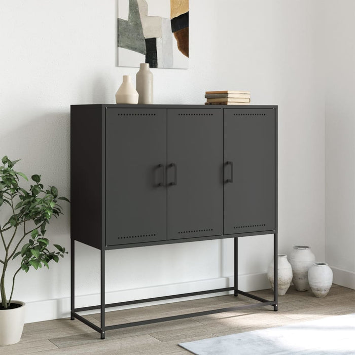 Credenza Nera 100,5x39x107 cm in Acciaio 846536