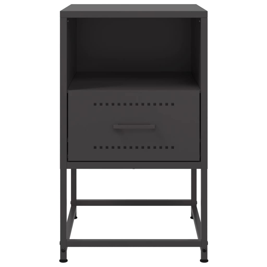 Comodino Nero 36x39x60,5 cm in Acciaio 846554