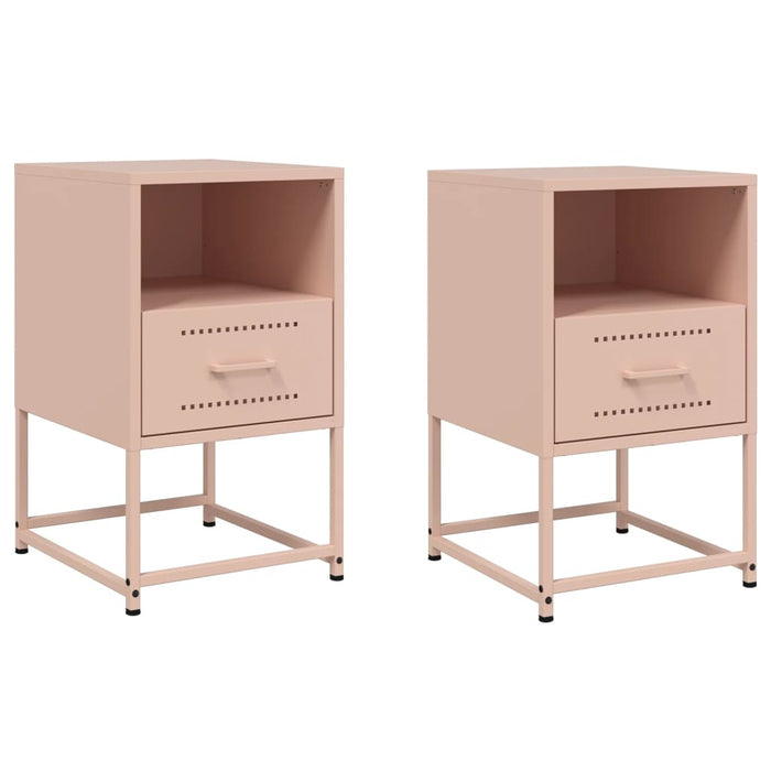 Comodini 2 pz Rosa 36x39x60,5 cm in Acciaio 846557