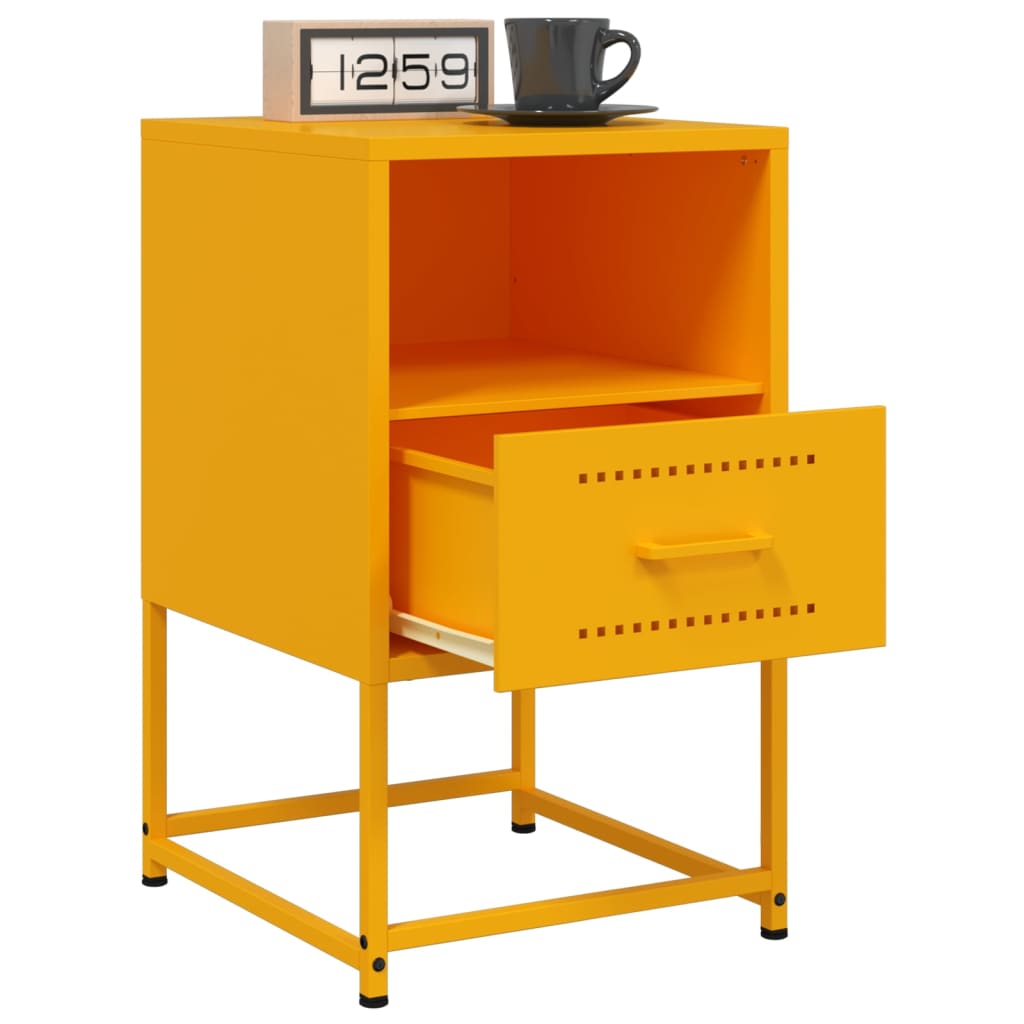 Comodini 2 pz Giallo Senape 36x39x60,5 cm in Acciaio 846561