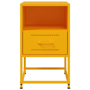 Comodini 2 pz Giallo Senape 36x39x60,5 cm in Acciaio 846561