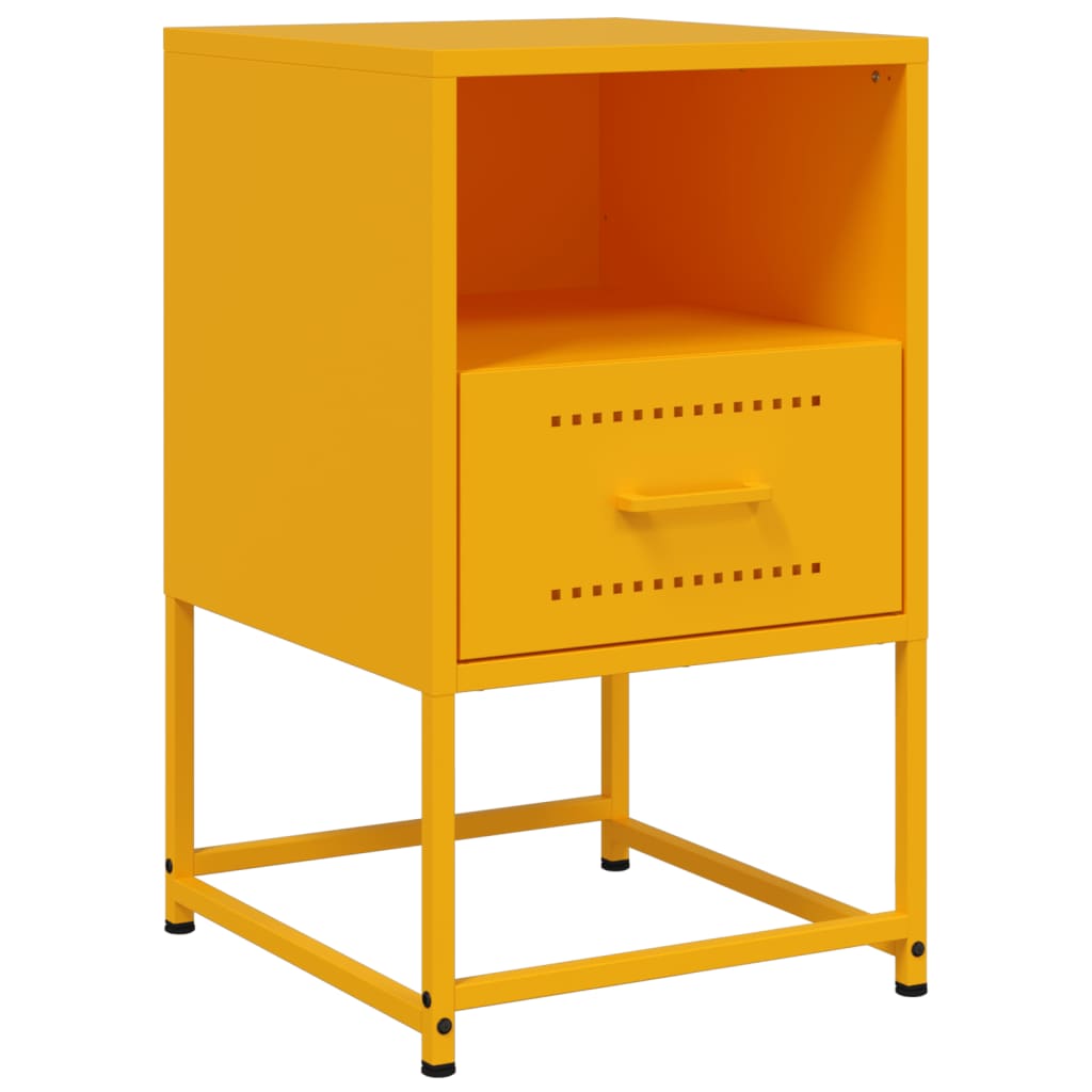 Comodini 2 pz Giallo Senape 36x39x60,5 cm in Acciaio 846561