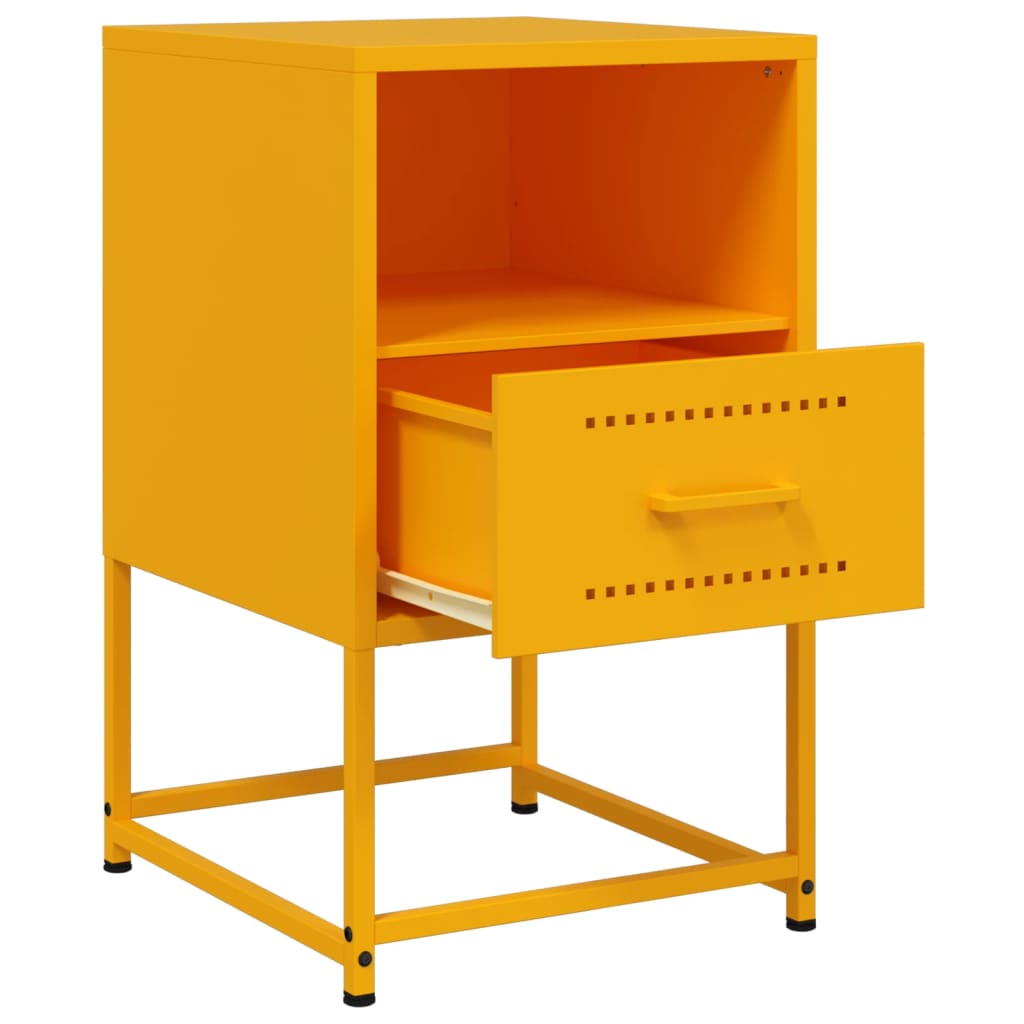 Comodini 2 pz Giallo Senape 36x39x60,5 cm in Acciaio 846561