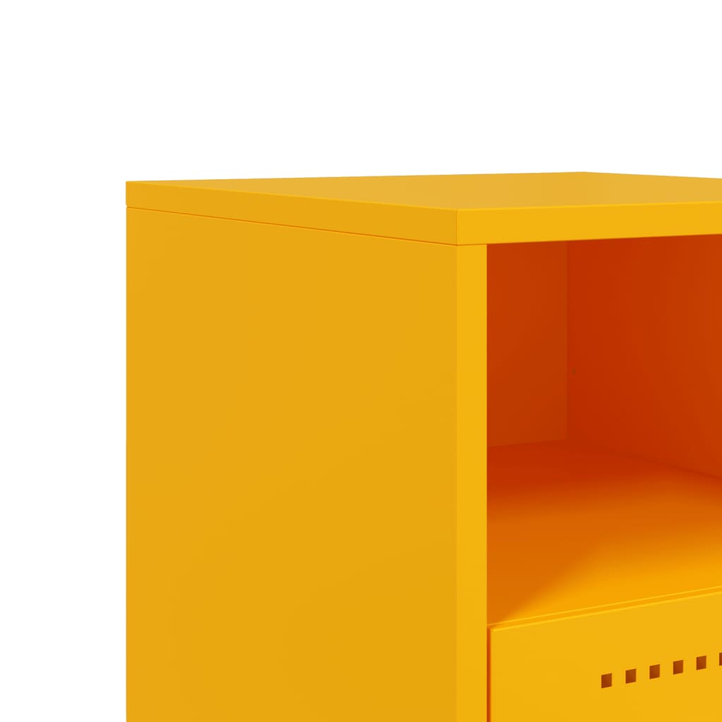 Comodini 2 pz Giallo Senape 36x39x60,5 cm in Acciaio 846561