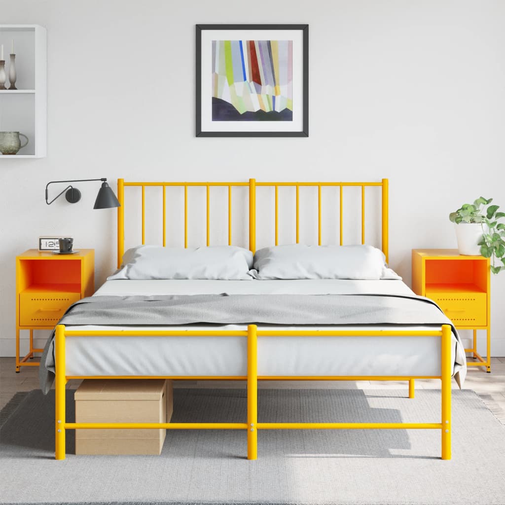 Comodini 2 pz Giallo Senape 36x39x60,5 cm in Acciaio 846561