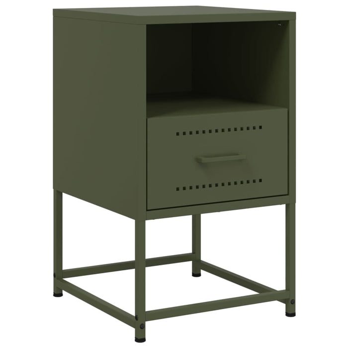 Comodini 2 pz Verde Oliva 36x39x60,5 cm in Acciaio 846563